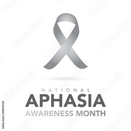 National Aphasia awareness month is observed every year in June, it is a condition that robs the ability to communicate and can affect the ability to speak, write and understand language. Vector art.