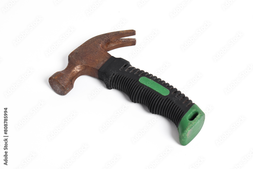 Old rusty hammer isolated on white background Old rusty hammer isolated on white background