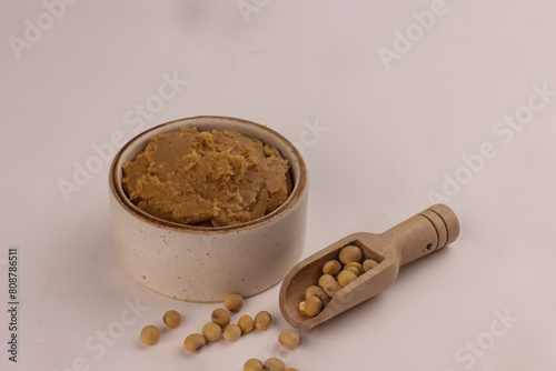 Miso is  Japanese Traditional Paste Made From Fermenting Soybean. photo