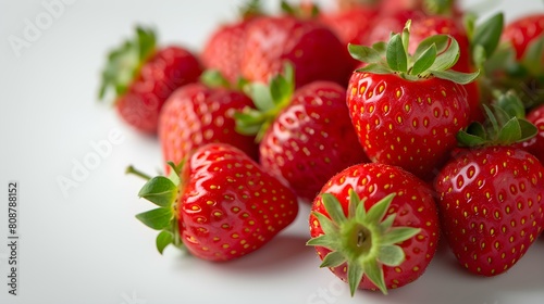 Close up of fresh Strawberries on a white Background