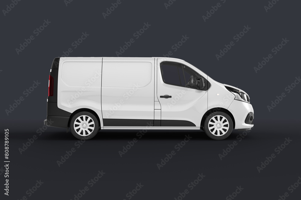 Panel Van Mockup: 3D Rendering on Isolated Background