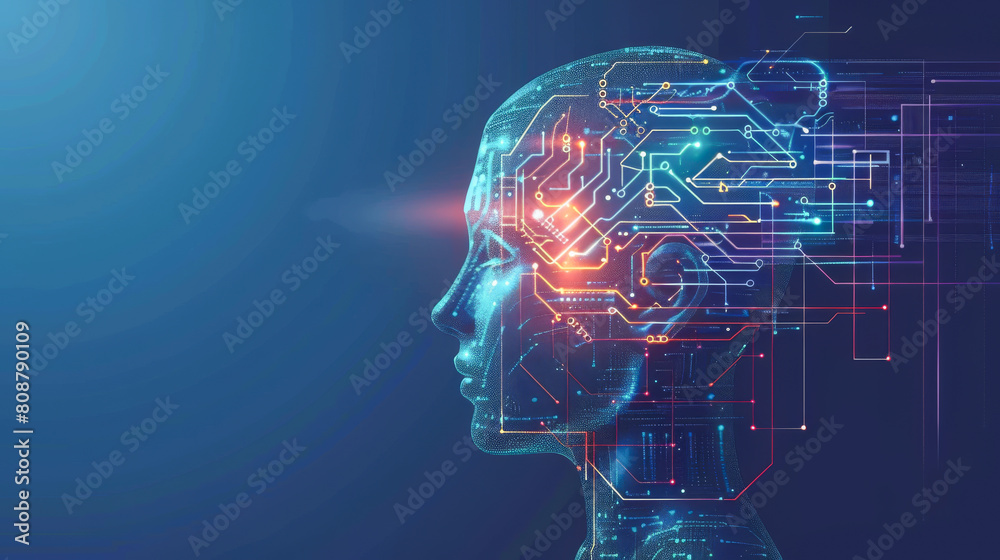 A computer generated image of a brain with a blue background A computer generated image of a brain with a blue background