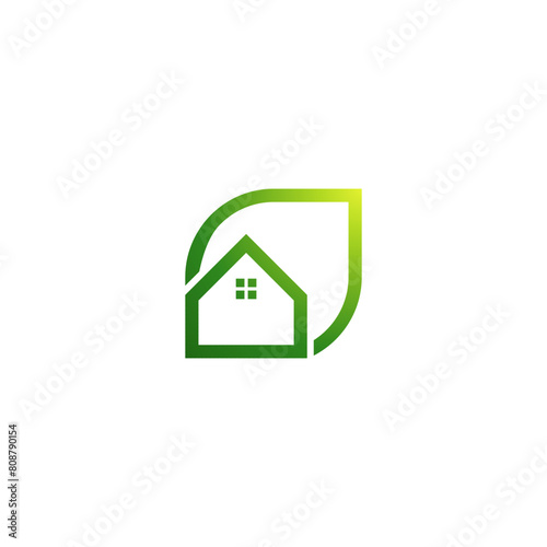 Home leaf or green house vector icon, eco home simple icon, Small house Icon. 