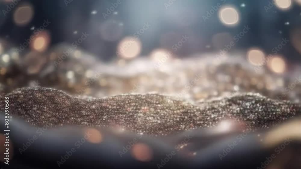 Abstract shiny silver bokeh lights blurred festive background.Generative AI