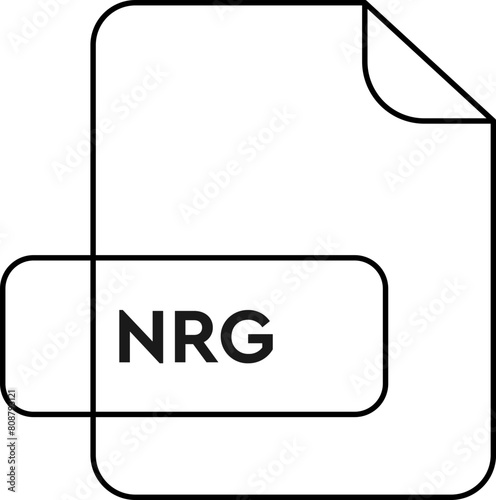 NRG File Extension icon Screamin' Green and yellow outline color