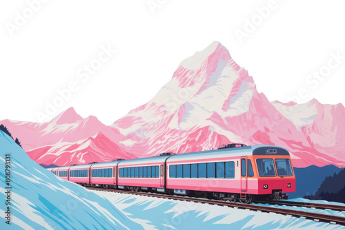 PNG Train in switzerland mountain landscape outdoors vehicle