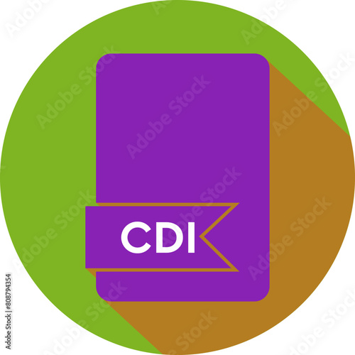 CDI File format icon Maroon Flush fill circular shape