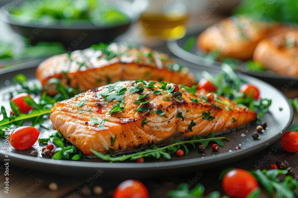 salmon grilled on a grill professional advertising food photography salmon grilled on a grill professional advertising food photography