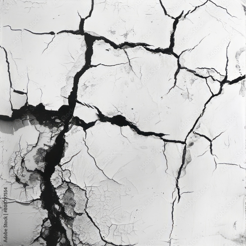 Obraz premium crack,black and white,less crack, more simple, minimalistic