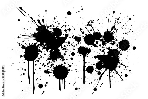 Ink Splatter Vector Set  Dynamic Splash  splatter and Blob. Spray with Dots.