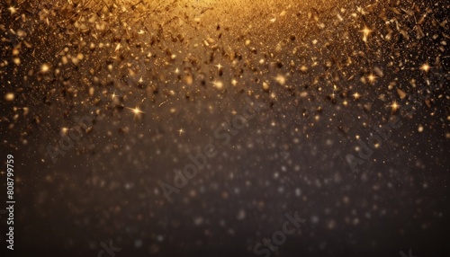 gold Sparkling Lights Festive background with texture and Falling stars