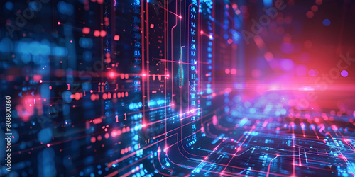 Cyber technology background concept hacking digital binary code matrix 01 background