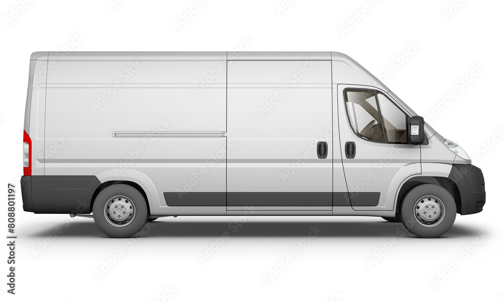 Panel Van Mockup: 3D Rendering on Isolated Background