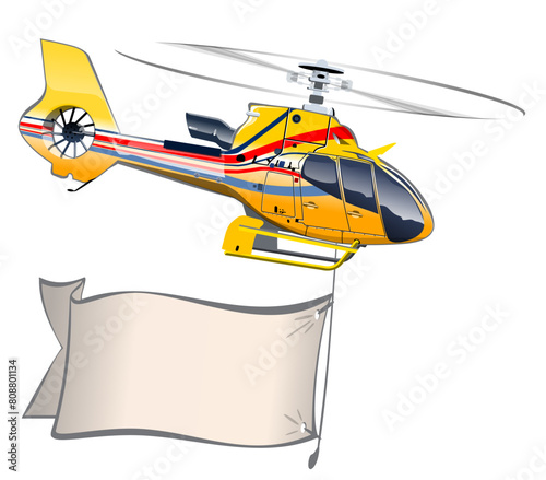 Cartoon Helicopter with banner