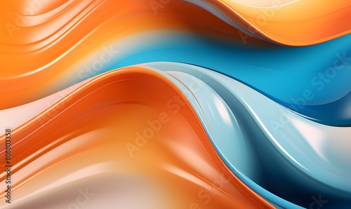 Abstract blue and orange background with lines - Generative Ai 