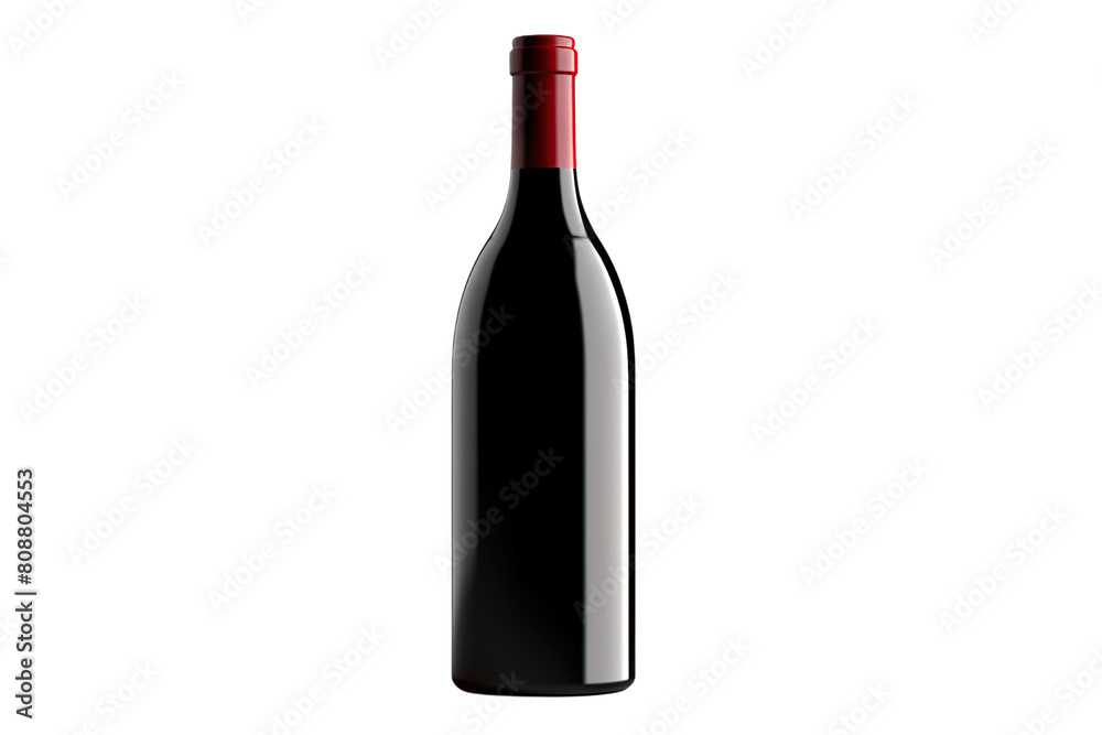 Borgognotta Red Wine Bottle on transparent background: Elegant Wine Presentation. Borgognotta Red Wine Bottle on transparent background: Elegant Wine Presentation.