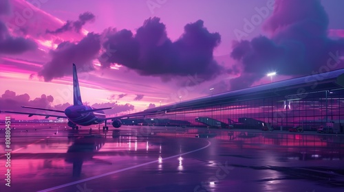 Runway Serenity: Beauty Captured in the Tranquil Atmosphere of an Airport Runway