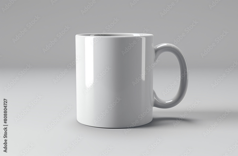 Minimalist Sip: White Coffee Mug on a Neutral Setting Minimalist Sip: White Coffee Mug on a Neutral Setting