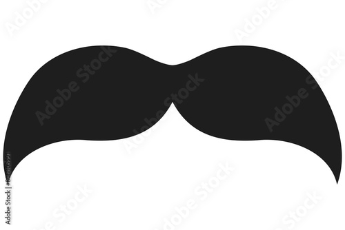 The flat vector illustration of mustache isolated on white background