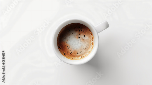 Simplicity in a Sip: White Coffee Cup on a Minimalist Background