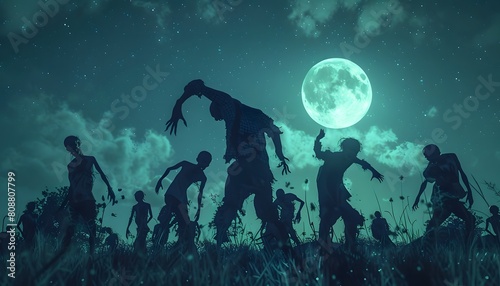 Wallpaper Mural Zombie Apocalypse Under Full Moon Torontodigital.ca