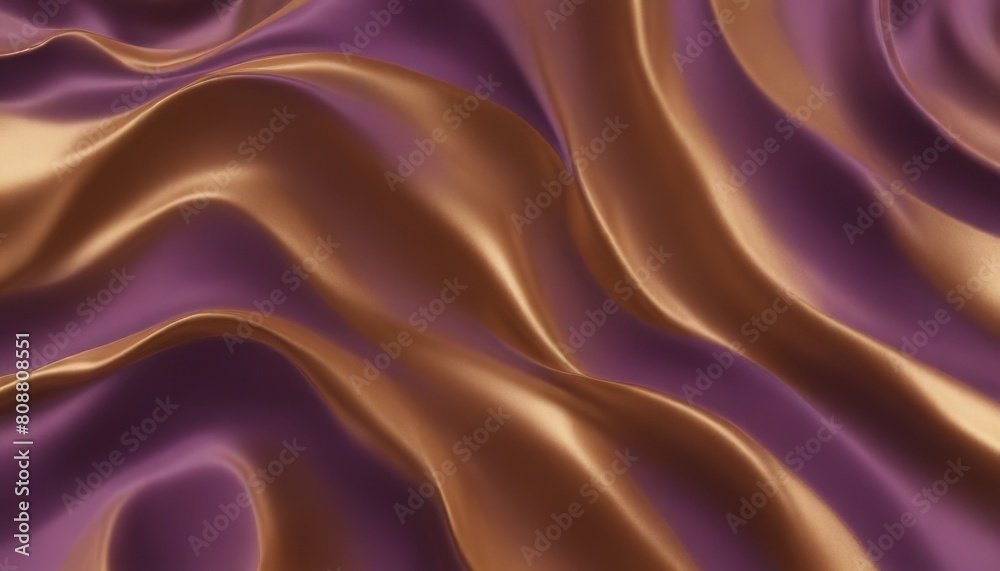 Obraz premium Wavy Golden and Purple Metallic 3D Background