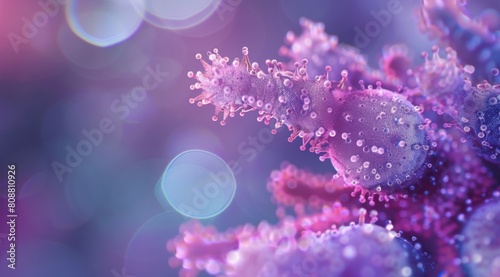 macro photography of bacterial , beautiful background, intricate details photo