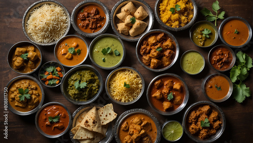 many bowls of Indian food © Free