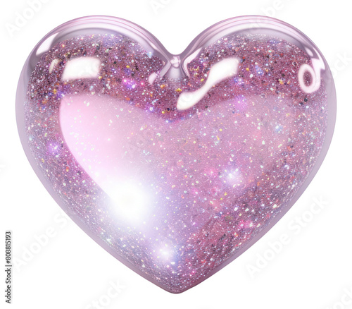 PNG Heart with glitter gemstone jewelry white background.