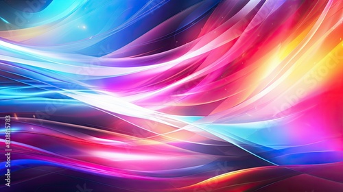 Abstract glowing background with vibrant streaks of light and color