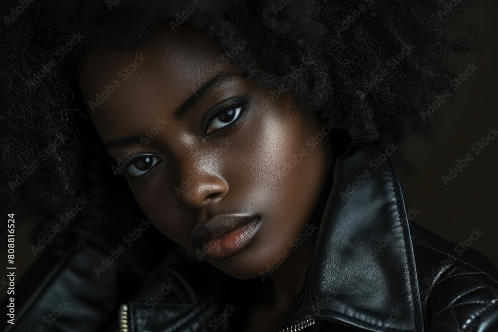 Portrait of woman with black straight hair. Glamourous closeup photo of female model. Generate ai Portrait of woman with black straight hair. Glamourous closeup photo of female model. Generate ai