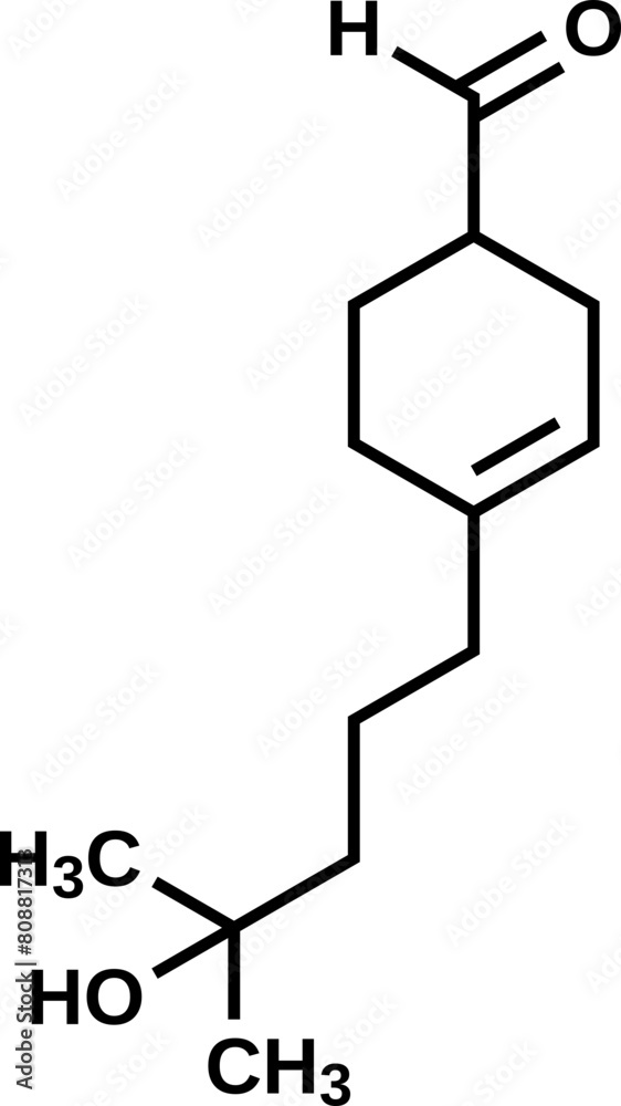 Lyral structural formula, vector illustration Lyral structural formula, vector illustration