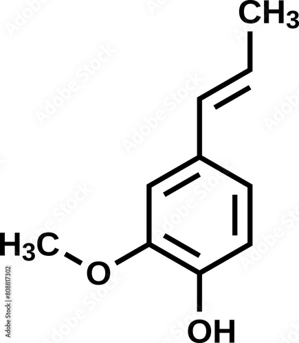 Isoeugenol structural formula, vector illustration photo