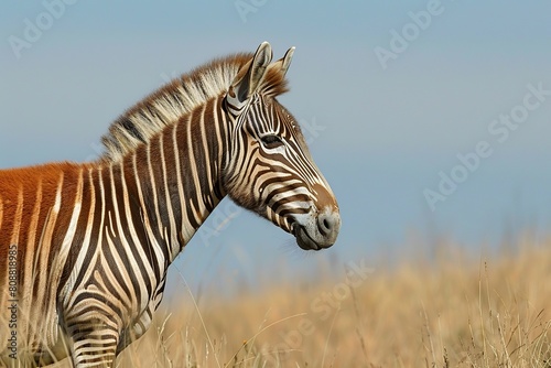 Grevys Zebra Standing in Tall Grass photo
