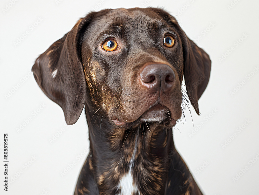 Cute, playful, young dog, brown labrador, pet, white background. Headshot, Portrait, photorealistic, transparent, png, AI Cute, playful, young dog, brown labrador, pet, white background. Headshot, Portrait, photorealistic, transparent, png, AI