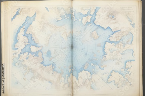 atlas page showing polar regions and ice caps