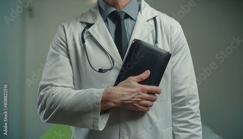 A Nurse Has The Bible. Doctor With The Bible in The Hospital. 