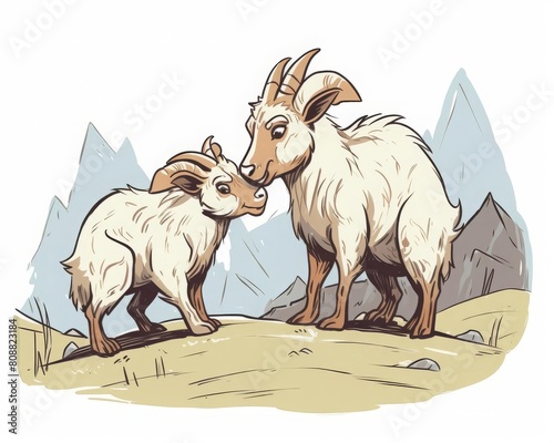 pygmy goat butting heads gently with a sibling