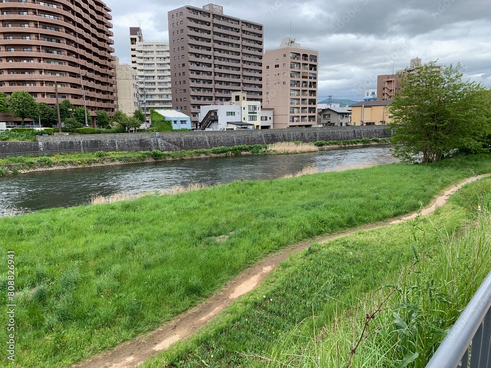盛岡の北上川の景色