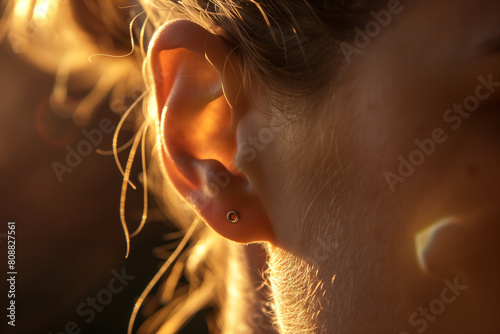 Nahaufnahme eines menschlichen Ohres photo