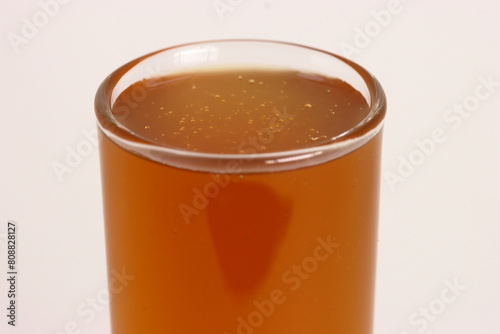 Fresh honey. Glass of natural honeycomb