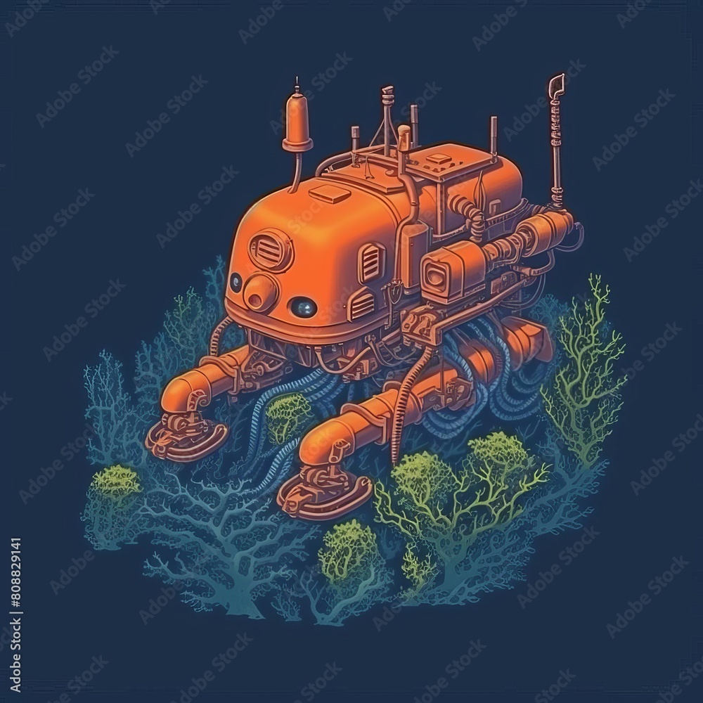 Fototapeta premium underwater ROV exploring oceanic depths