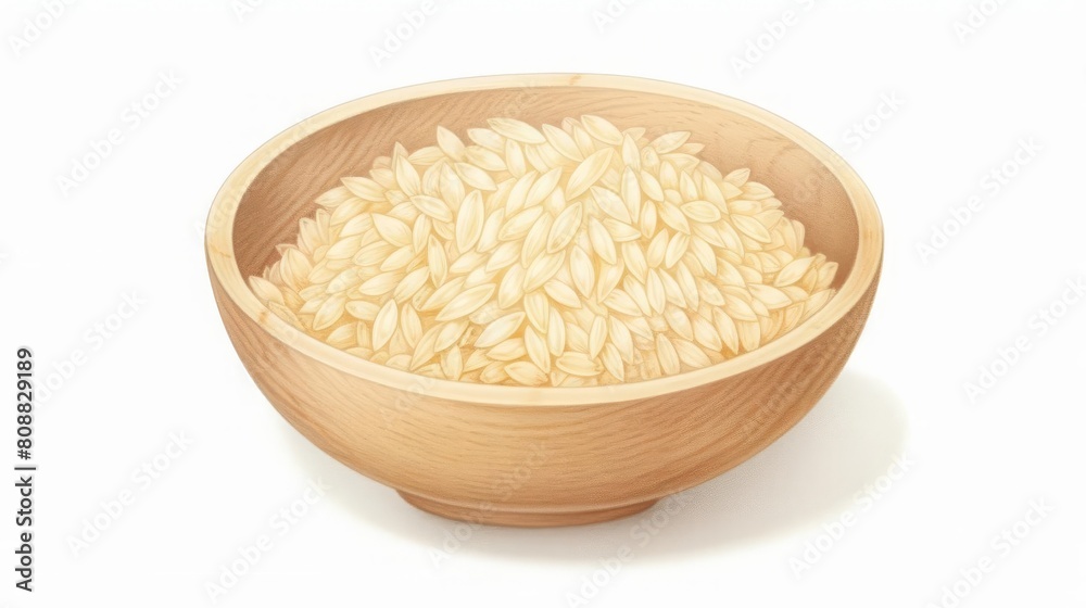 unpolished rice grains wooden bowl unpolished rice grains wooden bowl