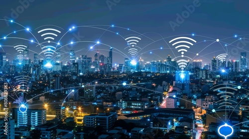 5G, 6G, Big data wireless network, high speed internet, cloud computing or connect diagram technology, Data storage, service, synchronize, online, financial, Connectivity global, smart city, Gen AI