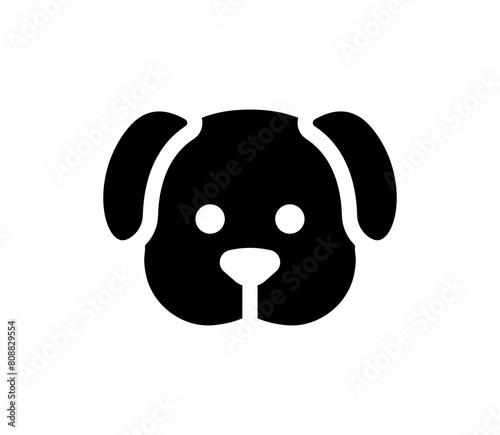 Dog icon. Vector black dog head icon.