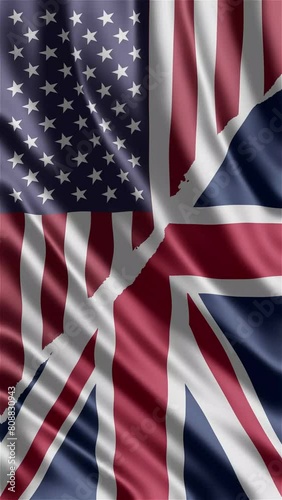 usa and united kingdom waving flag, america vs united kingdom flag