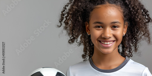 A black girl with the football