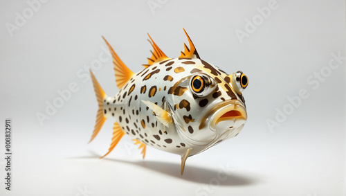 cowfish on whte background photo