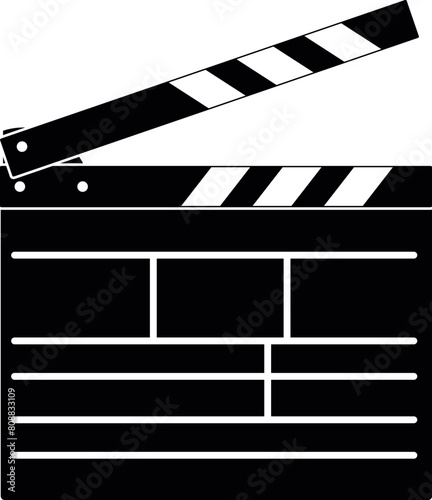 Movie Clapboard Cut File, SVG file for Cricut and Silhouette , EPS , Vector, JPEG , Logo , T Shirt