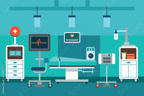 medical ward with equipment for diagnosing diseases of illnesses